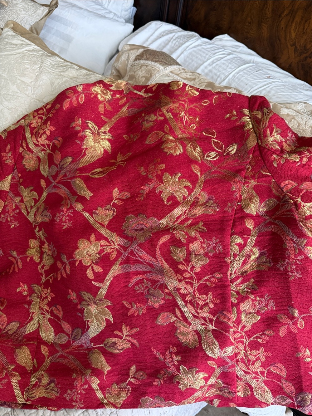 VINTAGE Chicos gold red plum Asian jacket size Medium 8-10 - Picture 3 of 16